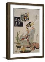 The Courtesan Suganosuke of Okamoto- Ya in the Fourth Month-Keisai Eisen-Framed Giclee Print