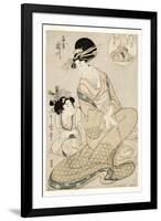 The Courtesan Takigawa and Her Attendant from the Ogiya in Allusion to the Poet, 1800-02-Kitagawa Utamaro-Framed Giclee Print