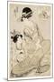 The Courtesan Takigawa and Her Attendant from the Ogiya in Allusion to the Poet, 1800-02-Kitagawa Utamaro-Mounted Giclee Print