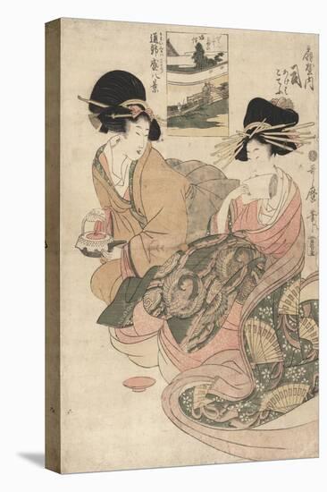 The Courtesan Tsukasa of ?giya-Kitagawa Utamaro-Stretched Canvas