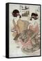 The Courtesan Tsukasa of Ogiya with Attendant, Japanese Wood-Cut Print-Lantern Press-Framed Stretched Canvas