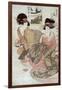 The Courtesan Tsukasa of Ogiya with Attendant, Japanese Wood-Cut Print-Lantern Press-Framed Art Print