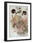 The Courtesan Tsukasa of Ogiya with Attendant, Japanese Wood-Cut Print-Lantern Press-Framed Art Print