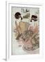 The Courtesan Tsukasa of Ogiya with Attendant, Japanese Wood-Cut Print-Lantern Press-Framed Art Print