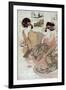 The Courtesan Tsukasa of Ogiya with Attendant, Japanese Wood-Cut Print-Lantern Press-Framed Art Print