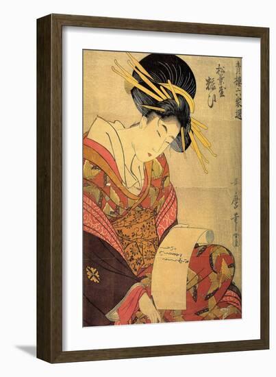 The Courtesan Yosooi of the Matsubaya House, C1800-Kitagawa Utamaro-Framed Premium Giclee Print