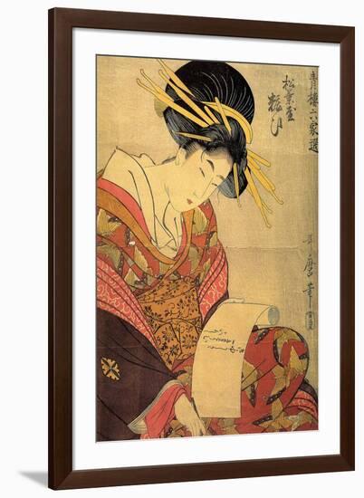 The Courtesan Yosooi of the Matsubaya House, C1800-Kitagawa Utamaro-Framed Giclee Print