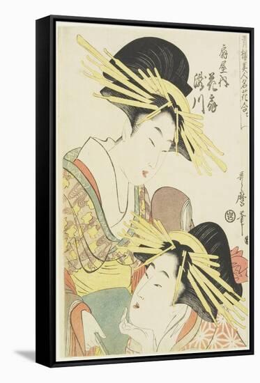 The Courtesans Hanaogi and Takigawa of the Ogiya House, C. 1805-Kitagawa Utamaro-Framed Stretched Canvas