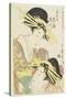 The Courtesans Hanaogi and Takigawa of the Ogiya House, C. 1805-Kitagawa Utamaro-Stretched Canvas