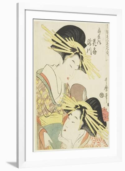 The Courtesans Hanaogi and Takigawa of the Ogiya House, C. 1805-Kitagawa Utamaro-Framed Giclee Print