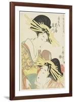 The Courtesans Hanaogi and Takigawa of the Ogiya House, C. 1805-Kitagawa Utamaro-Framed Giclee Print