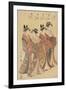 The Courtesans Mitsuhata, Senzan, Misayama, Itotaki, and Oribae-Hosoda Eishi-Framed Giclee Print