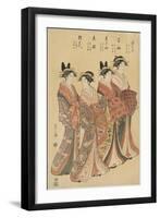 The Courtesans Mitsuhata, Senzan, Misayama, Itotaki, and Oribae-Hosoda Eishi-Framed Giclee Print