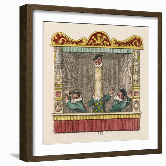 The Courtier with the Long Neck-George Cruikshank-Framed Art Print