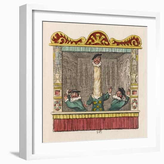 The Courtier with the Long Neck-George Cruikshank-Framed Art Print