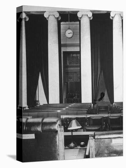 The Courtroom of the Supreme Court Seen from Behind of the Nine Justices-Margaret Bourke-White-Stretched Canvas