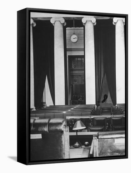 The Courtroom of the Supreme Court Seen from Behind of the Nine Justices-Margaret Bourke-White-Framed Stretched Canvas