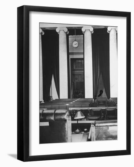 The Courtroom of the Supreme Court Seen from Behind of the Nine Justices-Margaret Bourke-White-Framed Photographic Print