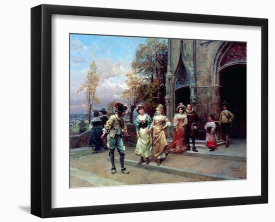 The Courtship, 1888 (Oil on Canvas)-Cesare-Auguste Detti-Framed Giclee Print