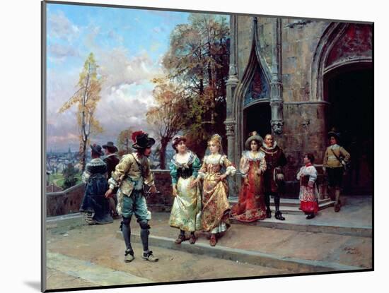 The Courtship, 1888 (Oil on Canvas)-Cesare-Auguste Detti-Mounted Giclee Print