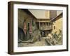 The Courtyard in Anguillara Palace in Rome, from the Series Disappeared Rome-Ettore Roesler Franz-Framed Giclee Print