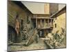 The Courtyard in Anguillara Palace in Rome, from the Series Disappeared Rome-Ettore Roesler Franz-Mounted Giclee Print