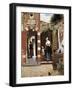 The Courtyard of a House in Delft-Pieter Cornelisz Hoock-Framed Art Print