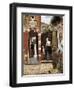 The Courtyard of a House in Delft-Pieter Cornelisz Hoock-Framed Art Print