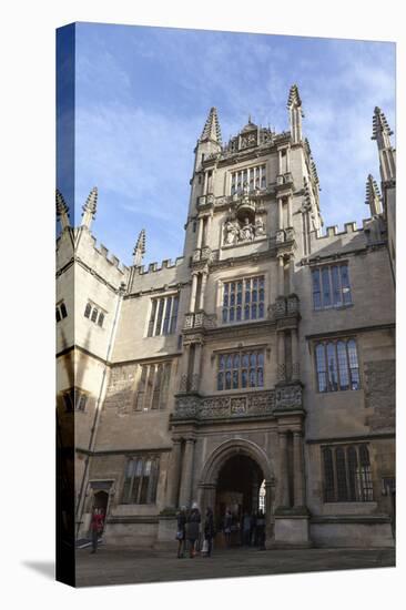 The Courtyard of the Bodleian Library, Oxford, Oxfordshire, England, United Kingdom, Europe-Charlie Harding-Stretched Canvas