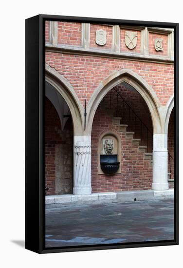 The Courtyard of the Collegium Maius of the Jagiellonski University in Krakow in Poland-wjarek-Framed Stretched Canvas