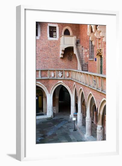 The Courtyard of the Collegium Maius of the Jagiellonski University in Krakow in Poland-wjarek-Framed Photographic Print