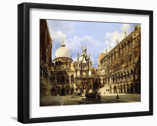 The Courtyard of the Doge's Palace, Venice, 1841-Federico Moja-Framed Giclee Print