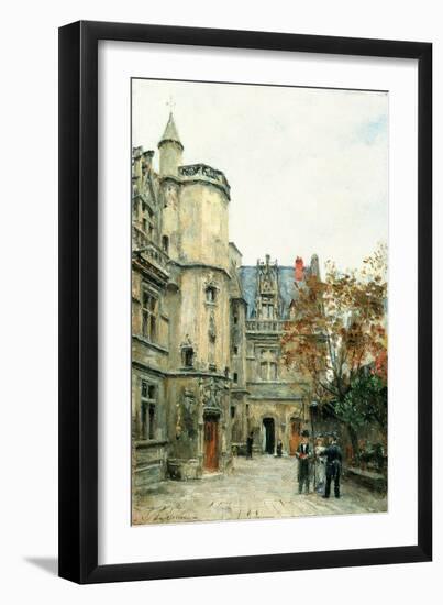 The Courtyard of the Museum of Cluny, circa 1878-80-Stanislas Victor Edouard Lepine-Framed Giclee Print