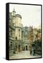 The Courtyard of the Museum of Cluny, circa 1878-80-Stanislas Victor Edouard Lepine-Framed Stretched Canvas