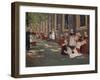 The Courtyard of the Orphanage in Amsterdam: Free Period in the Amsterdam Orphanage, 1881-1882 (Oil-Max Liebermann-Framed Giclee Print