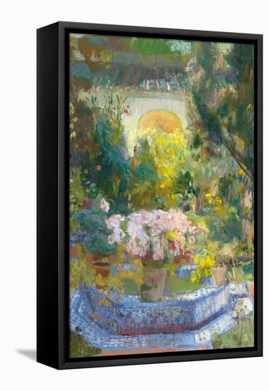 The Courtyard of the Sorolla House-Joaquín Sorolla y Bastida-Framed Stretched Canvas