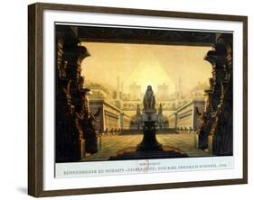 The Courtyard of the Temple of Isis and Osiris Where Sarastro Was High Priest, C1816-Karl Friedrich Schinkel-Framed Giclee Print