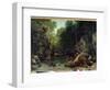 The Covered Stream, known as the Entrance to the Vallee Du Puits-Noir, Doubs: Effect of Twilight Pa-Gustave Courbet-Framed Giclee Print