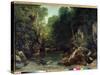 The Covered Stream, known as the Entrance to the Vallee Du Puits-Noir, Doubs: Effect of Twilight Pa-Gustave Courbet-Stretched Canvas