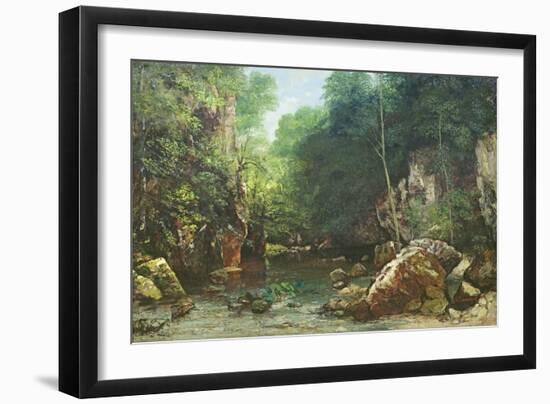 The Covered Stream, or the Dark Stream, 1865-Gustave Courbet-Framed Giclee Print