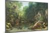 The Covered Stream, or the Dark Stream, 1865-Gustave Courbet-Mounted Giclee Print