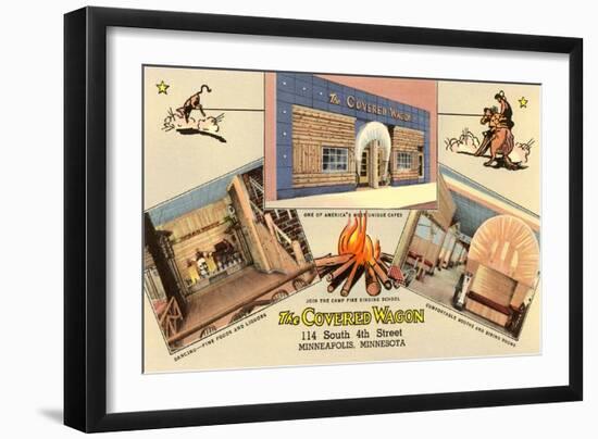 The Covered Wagon Restaurant, Minneapolis, Minnesota-null-Framed Art Print