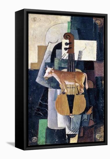 The Cow and the Violin, 1913-Kazimir Severinovich Malevich-Framed Stretched Canvas