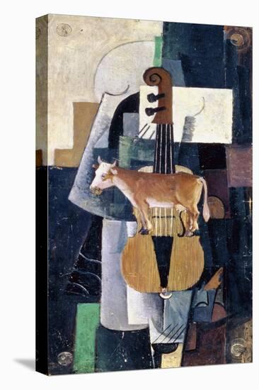 The Cow and the Violin, 1913-Kazimir Severinovich Malevich-Stretched Canvas