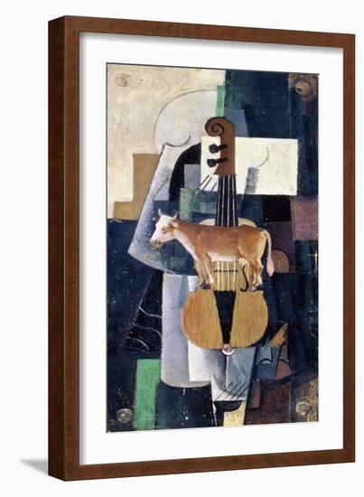 The Cow and the Violin, 1913-Kazimir Severinovich Malevich-Framed Giclee Print