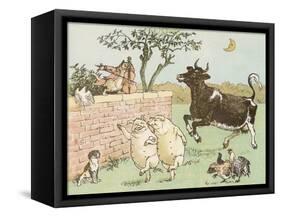The Cow Jumped Over the Moon-Randolph Caldecott-Framed Stretched Canvas