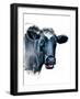 The Cow on White, 2021, (Pen and Ink)-Mike Davis-Framed Giclee Print