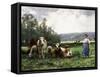 The Cow Pasture-Julien Dupre-Framed Stretched Canvas