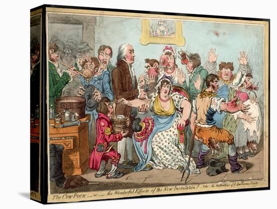 The "Cow Pock" or the Wonderful Effects of the New Inoculation, Satire on Jenner's Treatment-James Gillray-Stretched Canvas