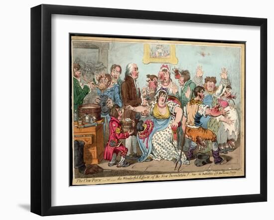 The "Cow Pock" or the Wonderful Effects of the New Inoculation, Satire on Jenner's Treatment-James Gillray-Framed Photographic Print